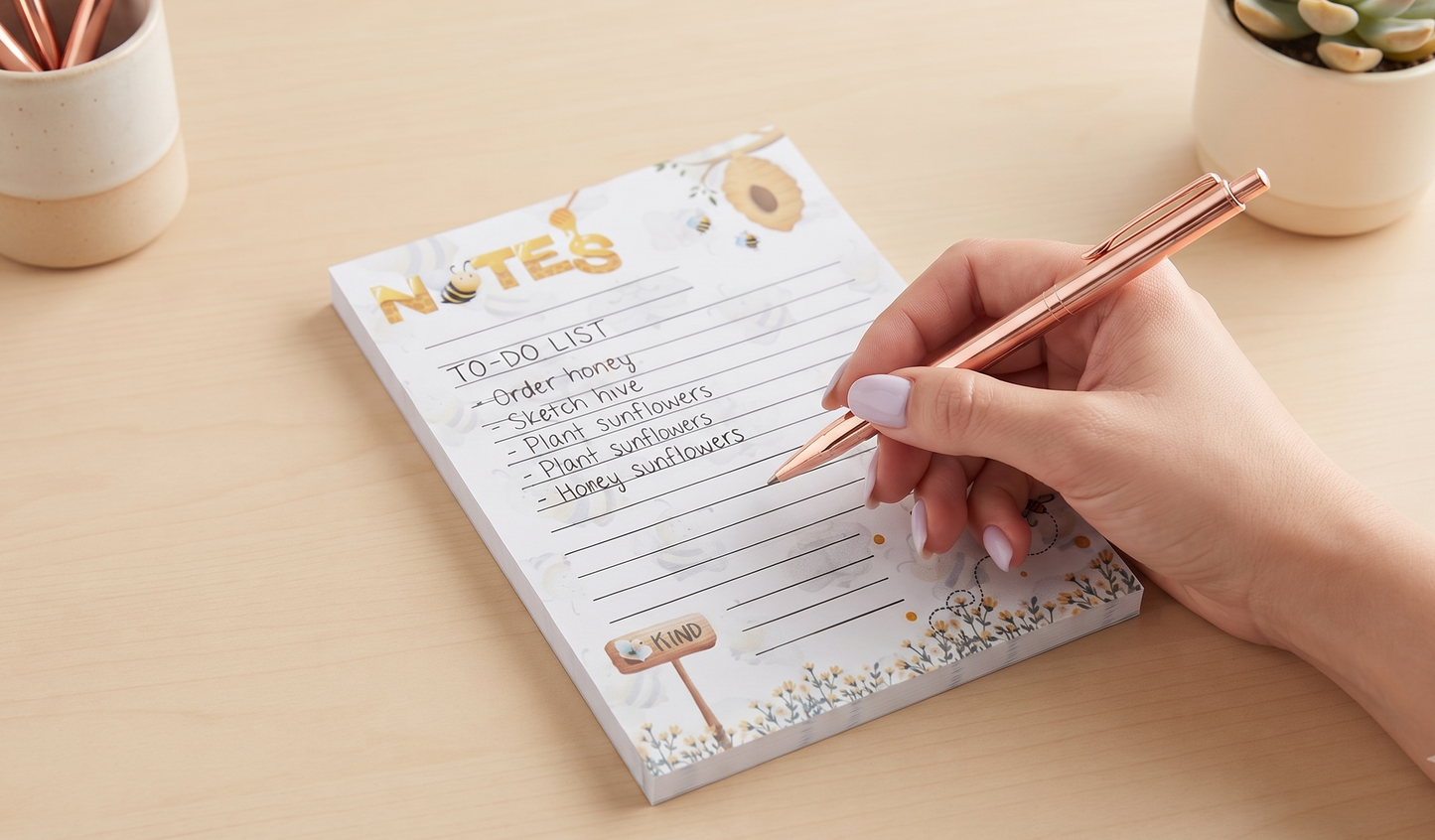 Bumble Dee Bee Notepad | Cute Bee Notepad | Daily Notes & Lists