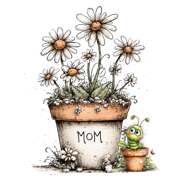 Neutral Daisy Mom Sticker | Floral Cottagecore Sticker | Cute Waterproof Vinyl Sticker | Mother’s Day Gift
