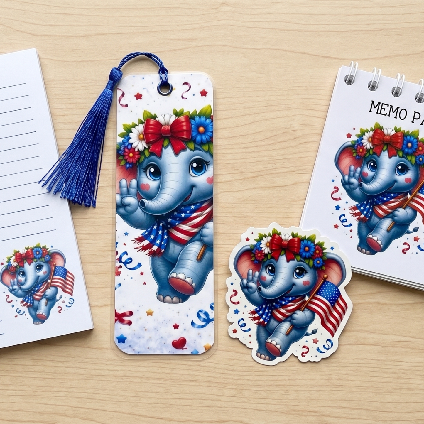 Peace, Love & Unity Elephant Stationery Bundle