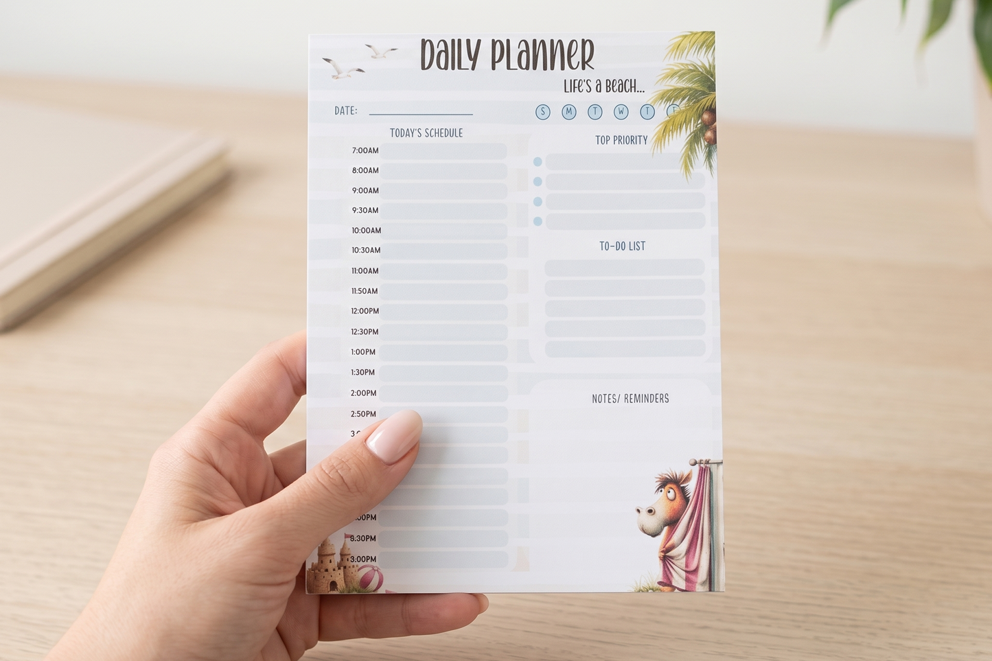 Beach Daily Planner | Coastal Daily Planner Pad | LIVIN' THE WILD LIFE