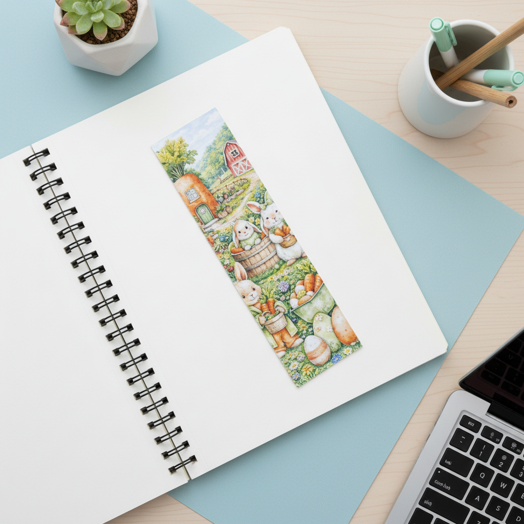 Cozy Carrot Harvest Bookmark | Bunny Garden Story Bookmark