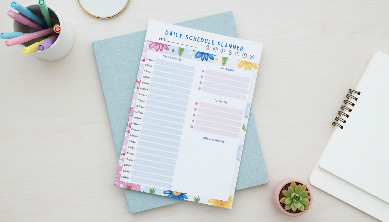 Daisy Daydreams Daily Planner Notepad 5x7 | Daily Schedule Pad | To Do List Planner | Floral Productivity Pad