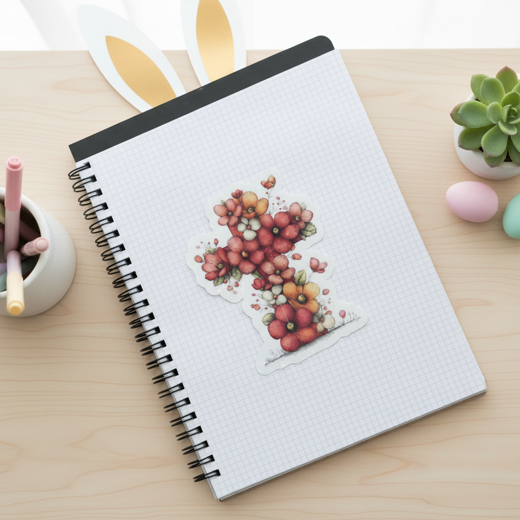 Grace Blooms Here Sticker | Christian Floral Cross Sticker | Holographic Faith Sticker | Waterproof Vinyl | Easter Gift