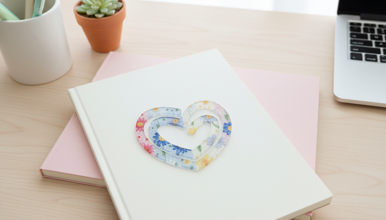 Heart Paperclip Bookmark | Jumbo Paperclip | Floral Paperclip | Cute Planner Clip | Daisy Paperclip | Cottagecore Bookmark | Spring Accessories