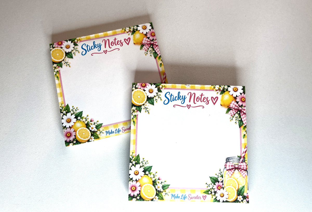 Lemonade Sticky Notes | 3" x 3" | Refillable Sticky Note Holder Refill