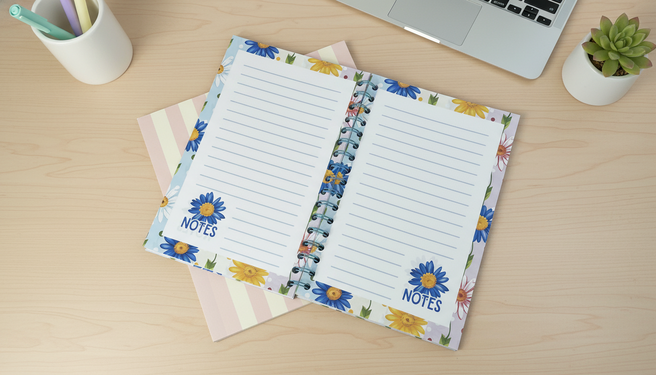 Daisy Daydreams 6x9 Spiral Journal | Floral Notebook with Lined Pages | Spring Stationery