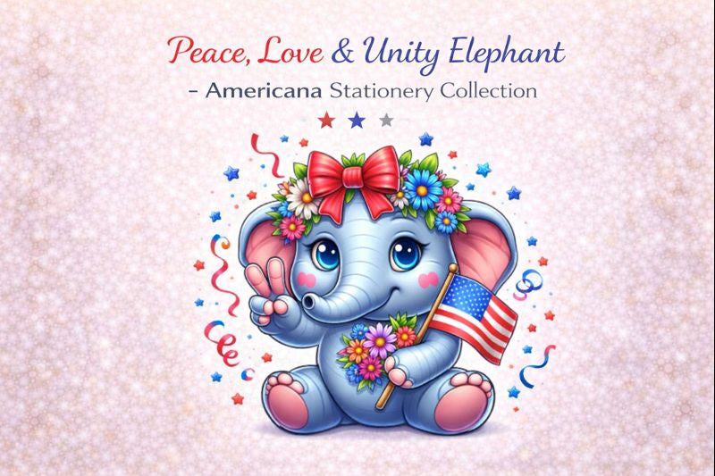 Featured image for Peace, Love & Unity Elephant Stationery Collection collection