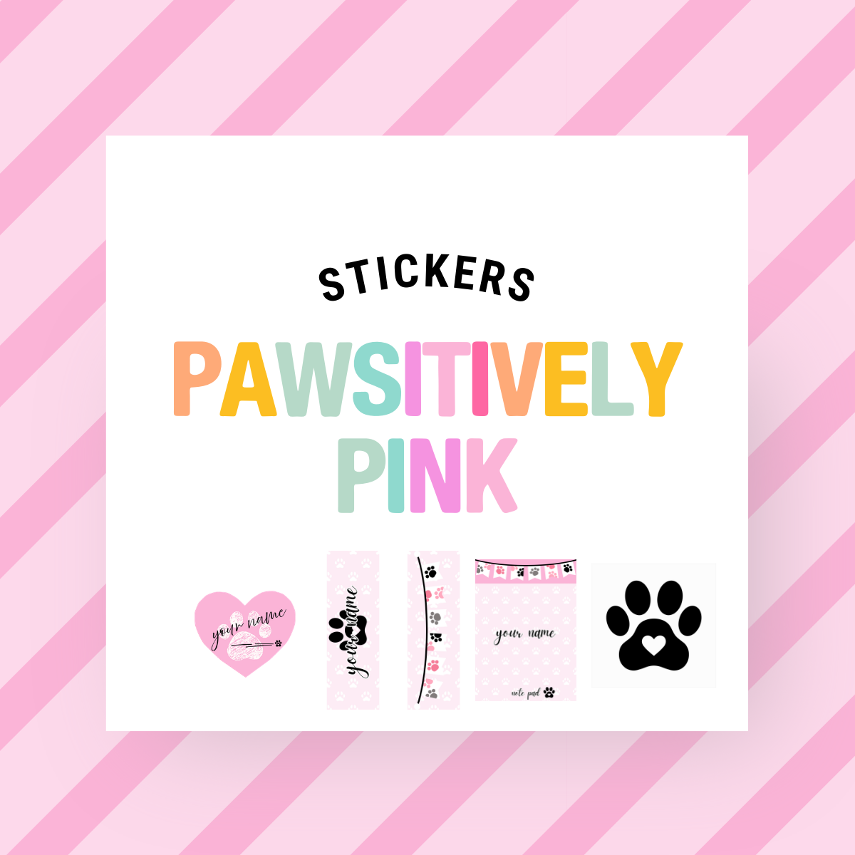 Featured image for Pawsitively Pink Collection | Personalized Pet Lover Stationery, Tumblers, Stickers & Gifts collection