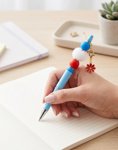 Americana Beaded Pen | Patriotic Pen | Refillable Journal & Planner Accessory