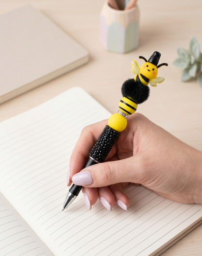Bumble Dee Bee Beaded Pen | Handmade Bee Pen | Cute Planner Pen | Gift