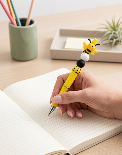 Bumble Dee Bee Beaded Pen | Handmade Bee Pen | Cute Planner Pen | Gift