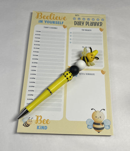 Bumble Dee Bee Beaded Pen | Handmade Bee Pen | Cute Planner Pen | Gift