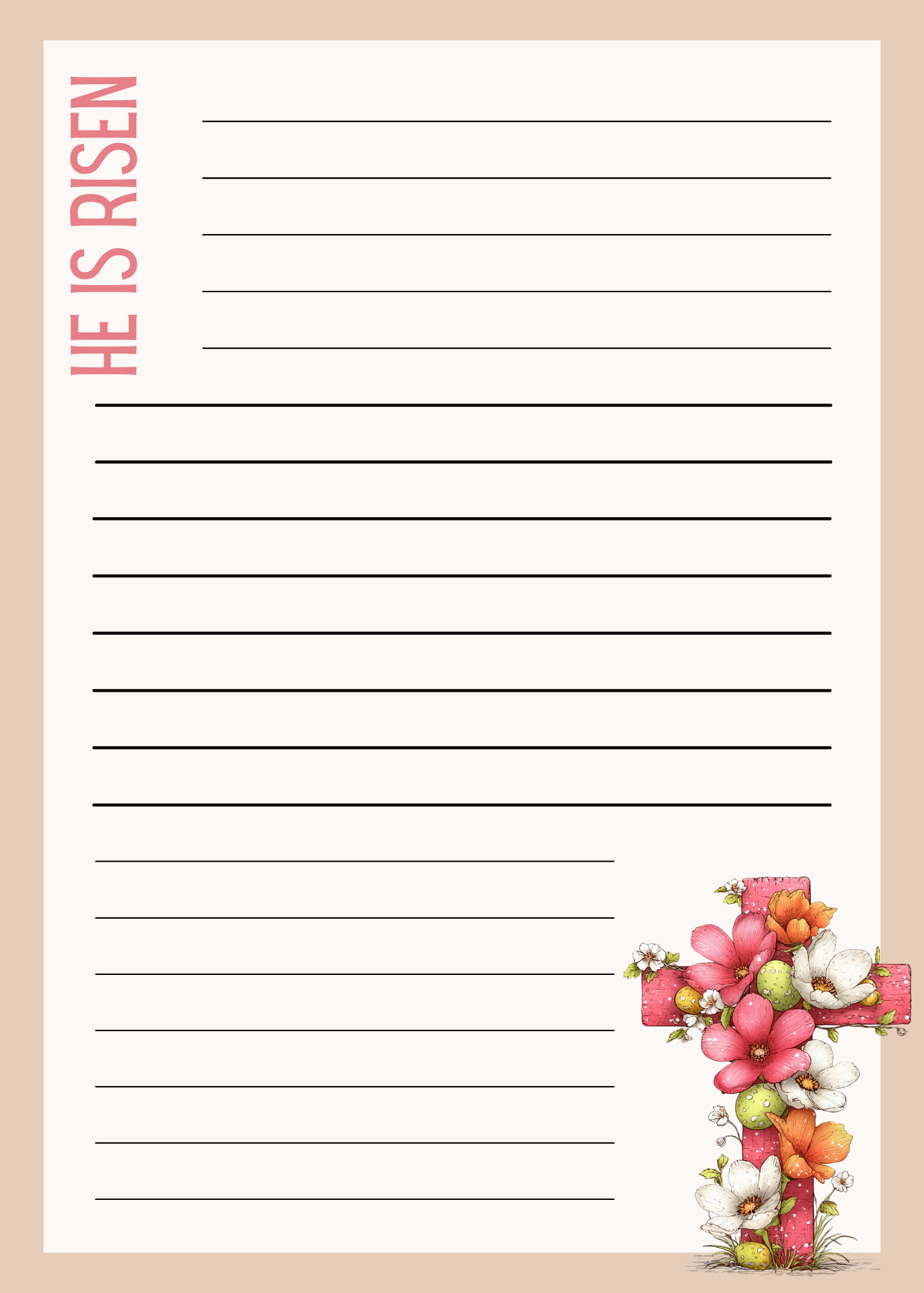 Grace Blooms Here Notepad Set | Christian Floral Cross Notepad 5x7 (40 Pages) | 6 Designs in One | Faith Stationery | Easter Gift