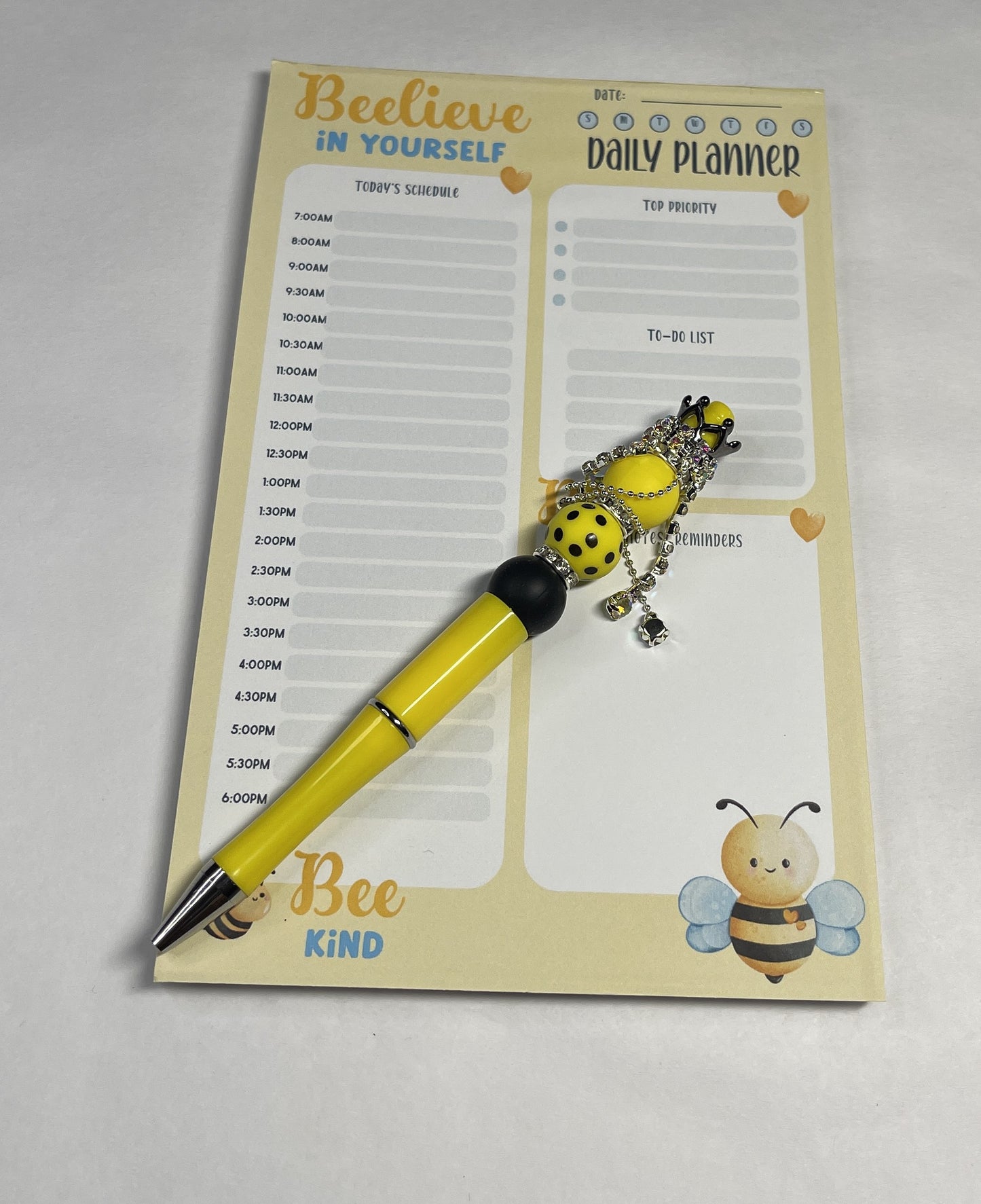 Bumble Dee Bee Beaded Pen | Handmade Bee Pen | Cute Planner Pen | Gift