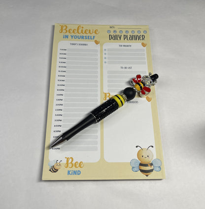 Bumble Dee Bee Beaded Pen | Handmade Bee Pen | Cute Planner Pen | Gift