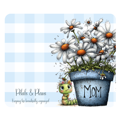 Floral Mom Magnet | Petals and Plans Collection Magnet Set | Daisy Gingham Fridge Magnet Gift