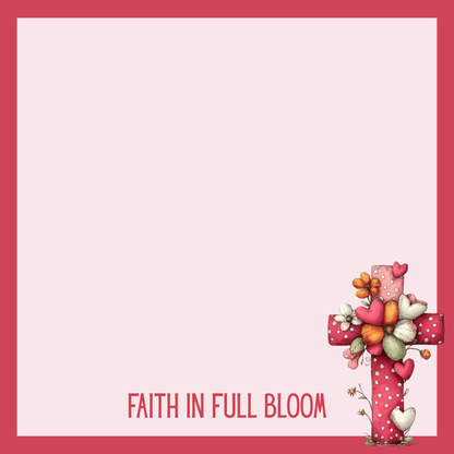 Grace Blooms Here Sticky Notes | Christian Floral Cross Sticky Note Pad | Rotating Faith Designs | 3x3 Inspirational Notes