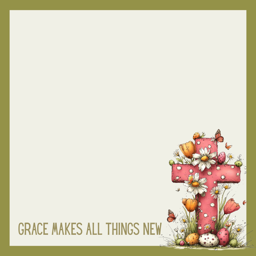 Grace Blooms Here Sticky Notes | Christian Floral Cross Sticky Note Pad | Rotating Faith Designs | 3x3 Inspirational Notes