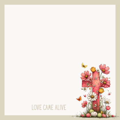 Grace Blooms Here Sticky Notes | Christian Floral Cross Sticky Note Pad | Rotating Faith Designs | 3x3 Inspirational Notes