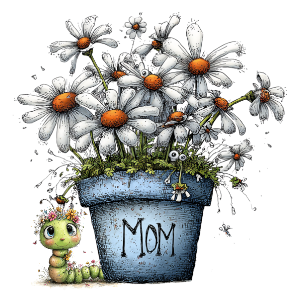 Blue Daisy Mom Sticker | Floral Cottagecore Sticker | Cute Waterproof Vinyl Sticker | Mother’s Day Gift