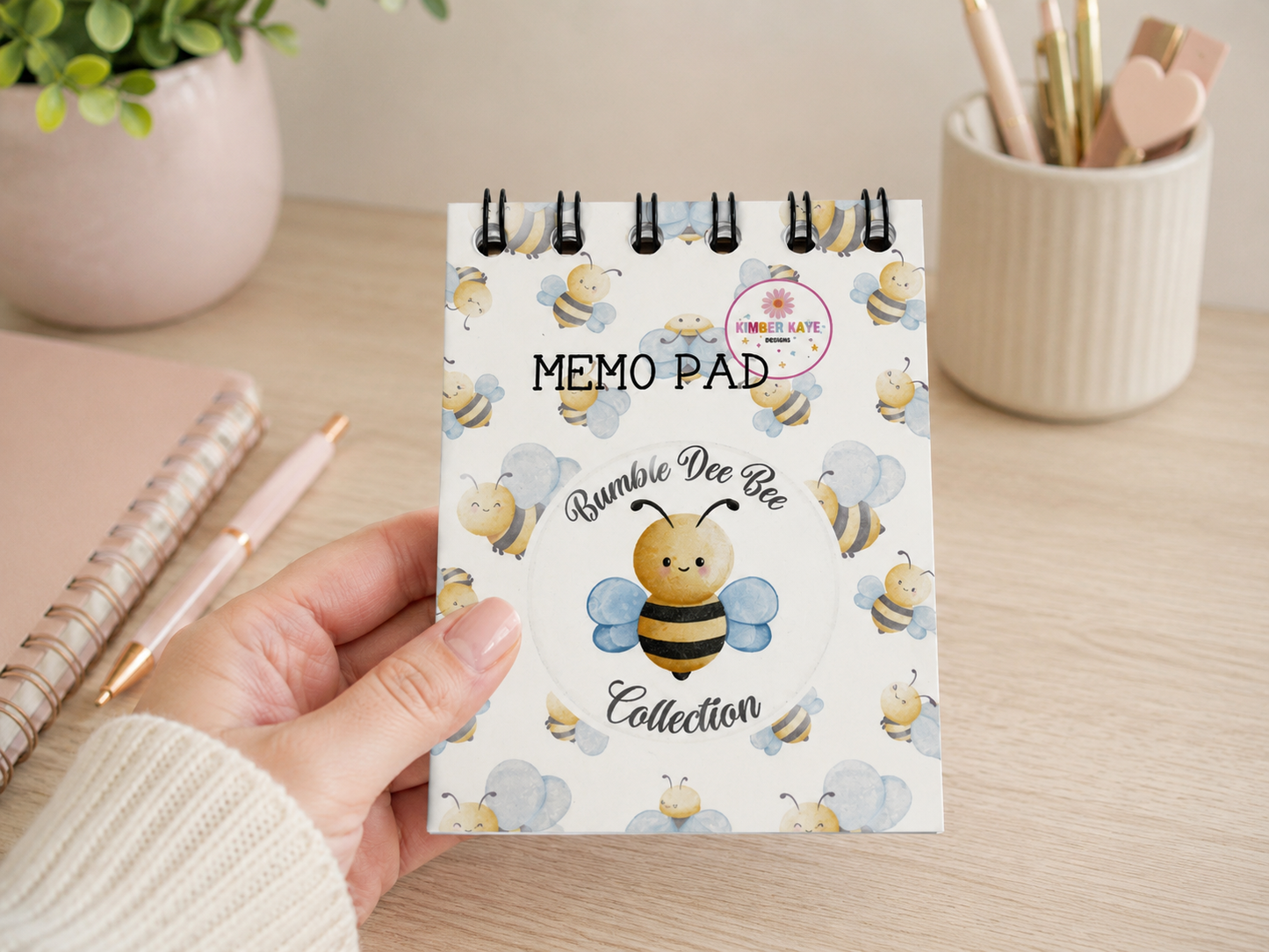 Bee Memo Pad | Pocket Spiral Notebook | Bumble Dee Bee Stationery