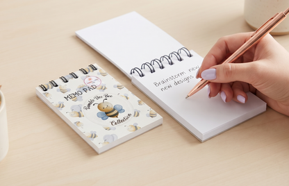 Bee Memo Pad | Pocket Spiral Notebook | Bumble Dee Bee Stationery