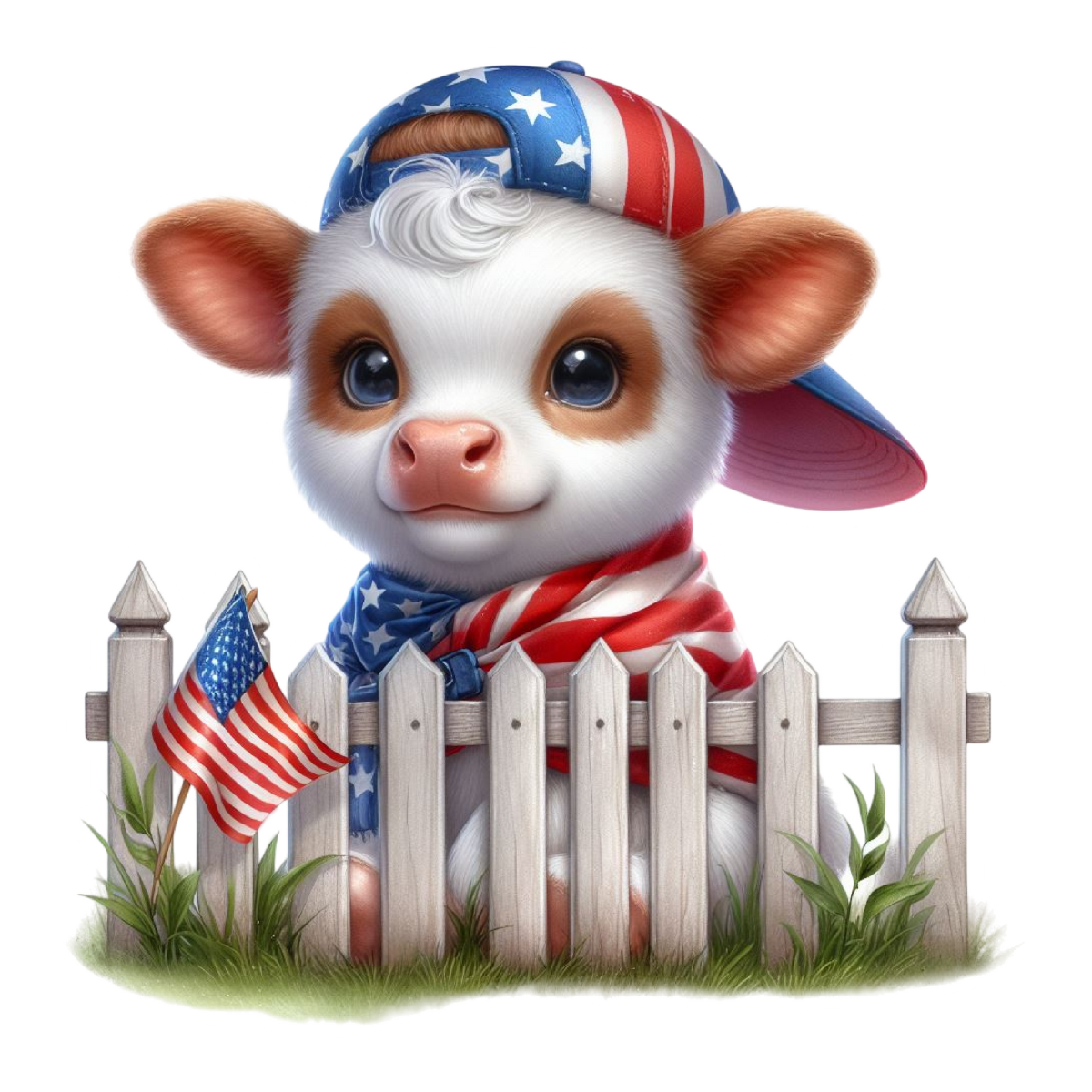 Stars & Stripes Calf Sticker – Cute Patriotic Design