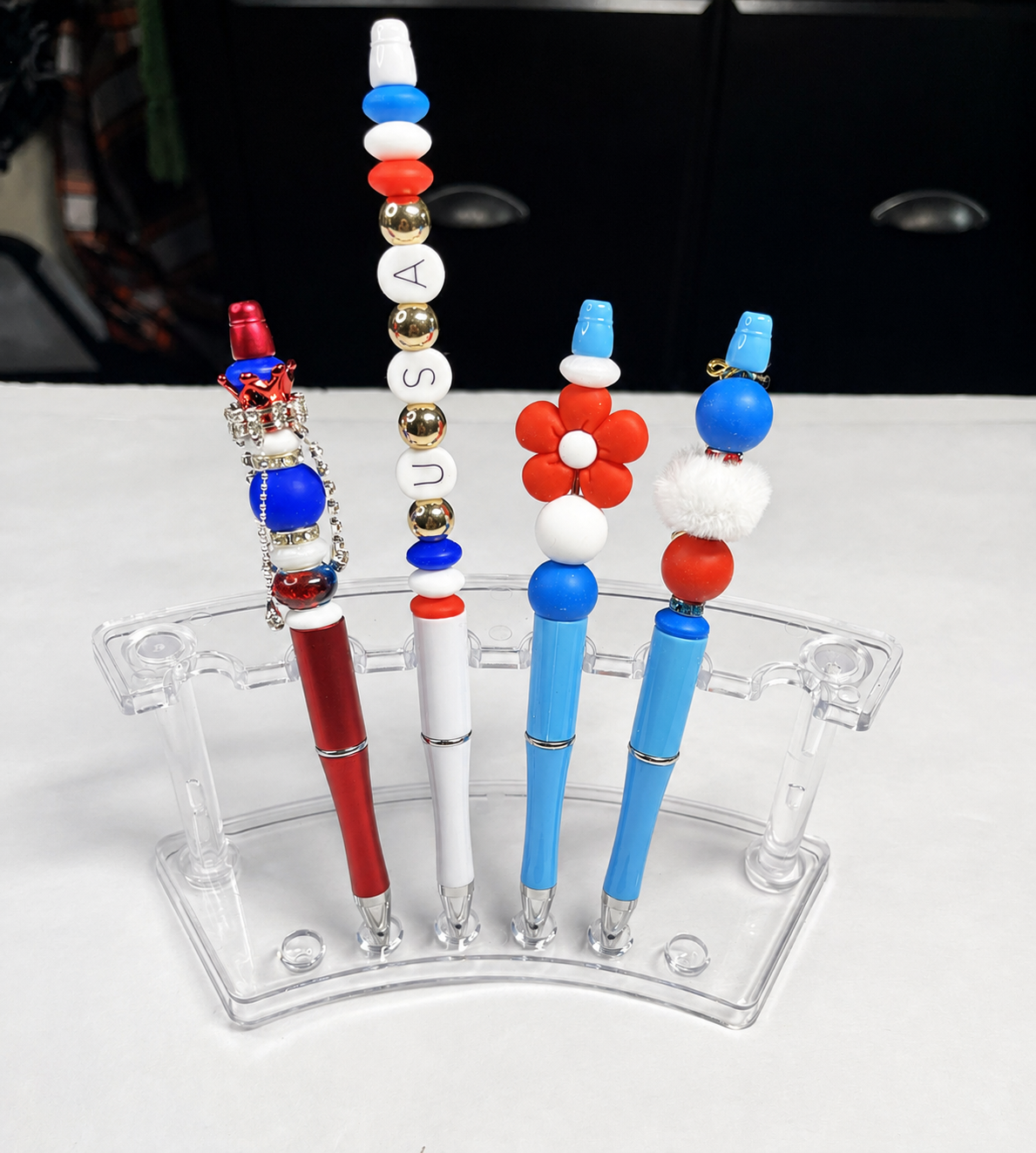 Americana Beaded Pen | Patriotic Pen | Refillable Journal & Planner Accessory