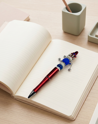 Americana Beaded Pen | Patriotic Pen | Refillable Journal & Planner Accessory