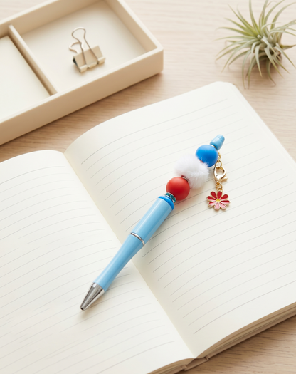 Americana Beaded Pen | Patriotic Pen | Refillable Journal & Planner Accessory