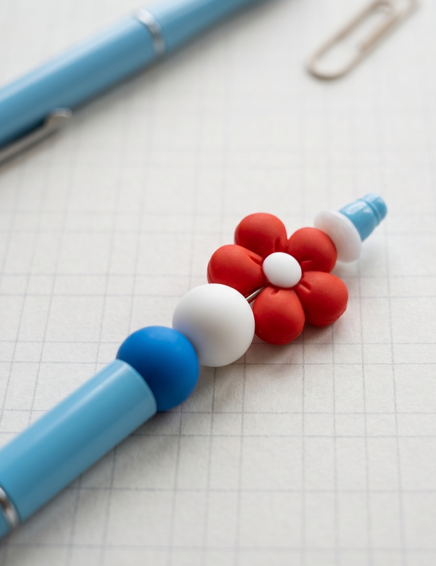 Americana Beaded Pen | Patriotic Pen | Refillable Journal & Planner Accessory