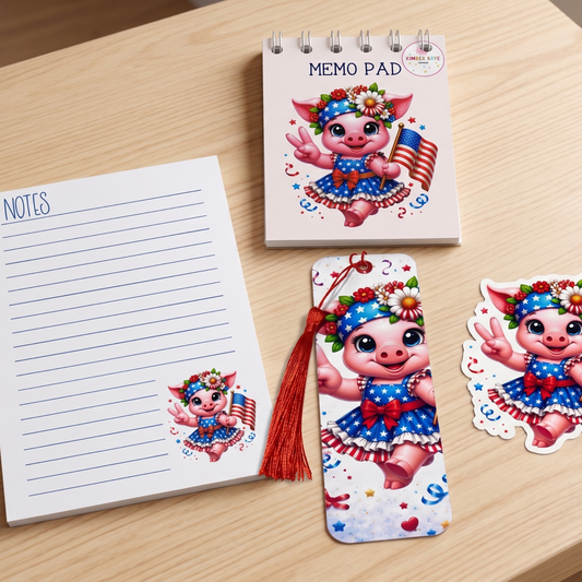 Peace, Love & Freedom Pig Stationery Bundle