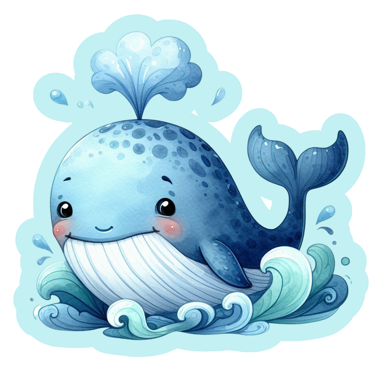 Aquatic Friends Whale Sticker – Cute Ocean Animal Decal