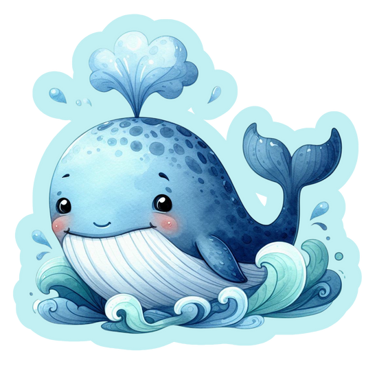 Aquatic Friends Whale Sticker – Cute Ocean Animal Decal