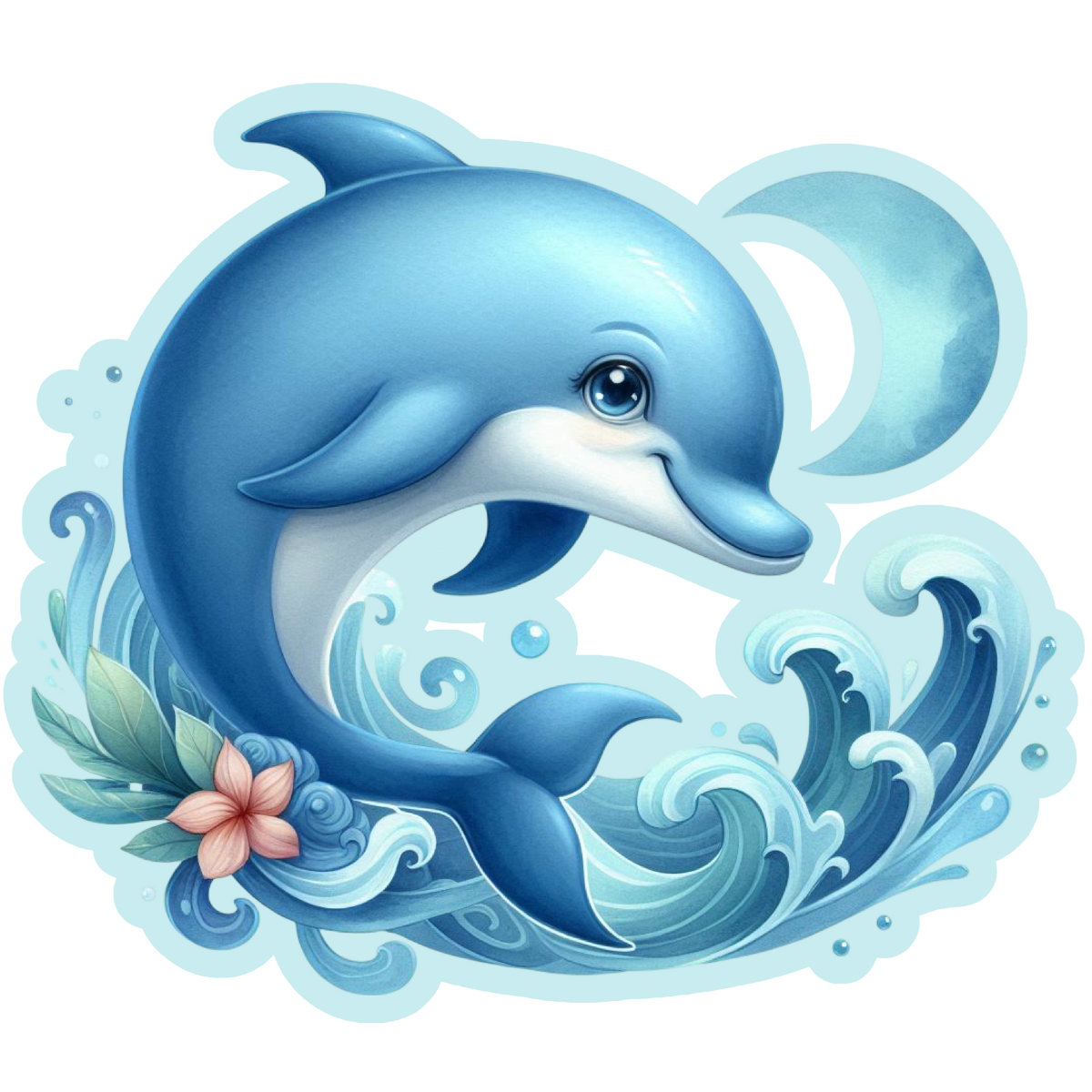 Aquatic Friends Dolphin Sticker – Cute Ocean Animal Decal