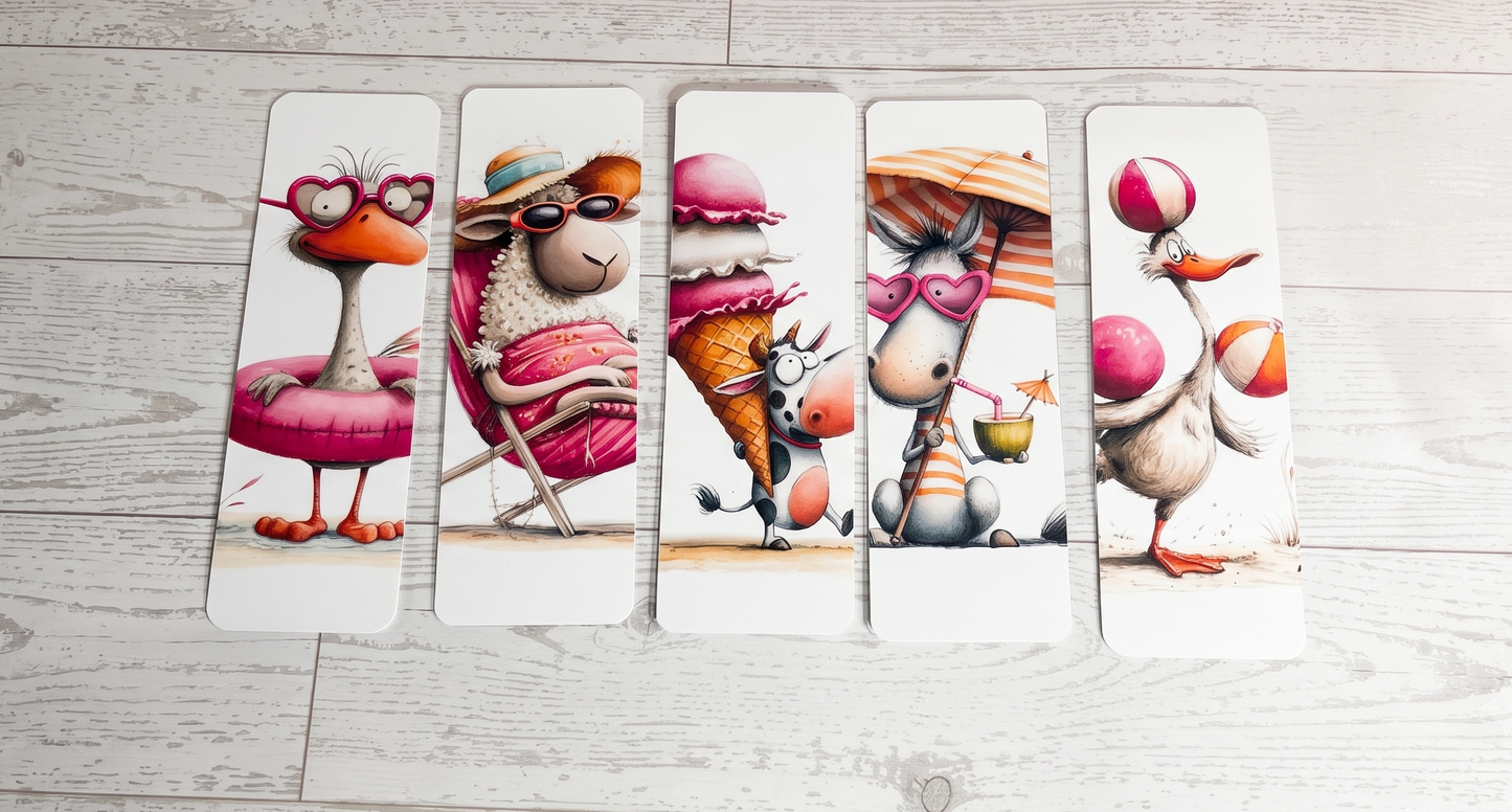 Beach Bookmarks | Cute Coastal Animal Bookmarks | LIVIN' THE WILD LIFE