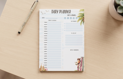 Beach Daily Planner | Coastal Daily Planner Pad | LIVIN' THE WILD LIFE