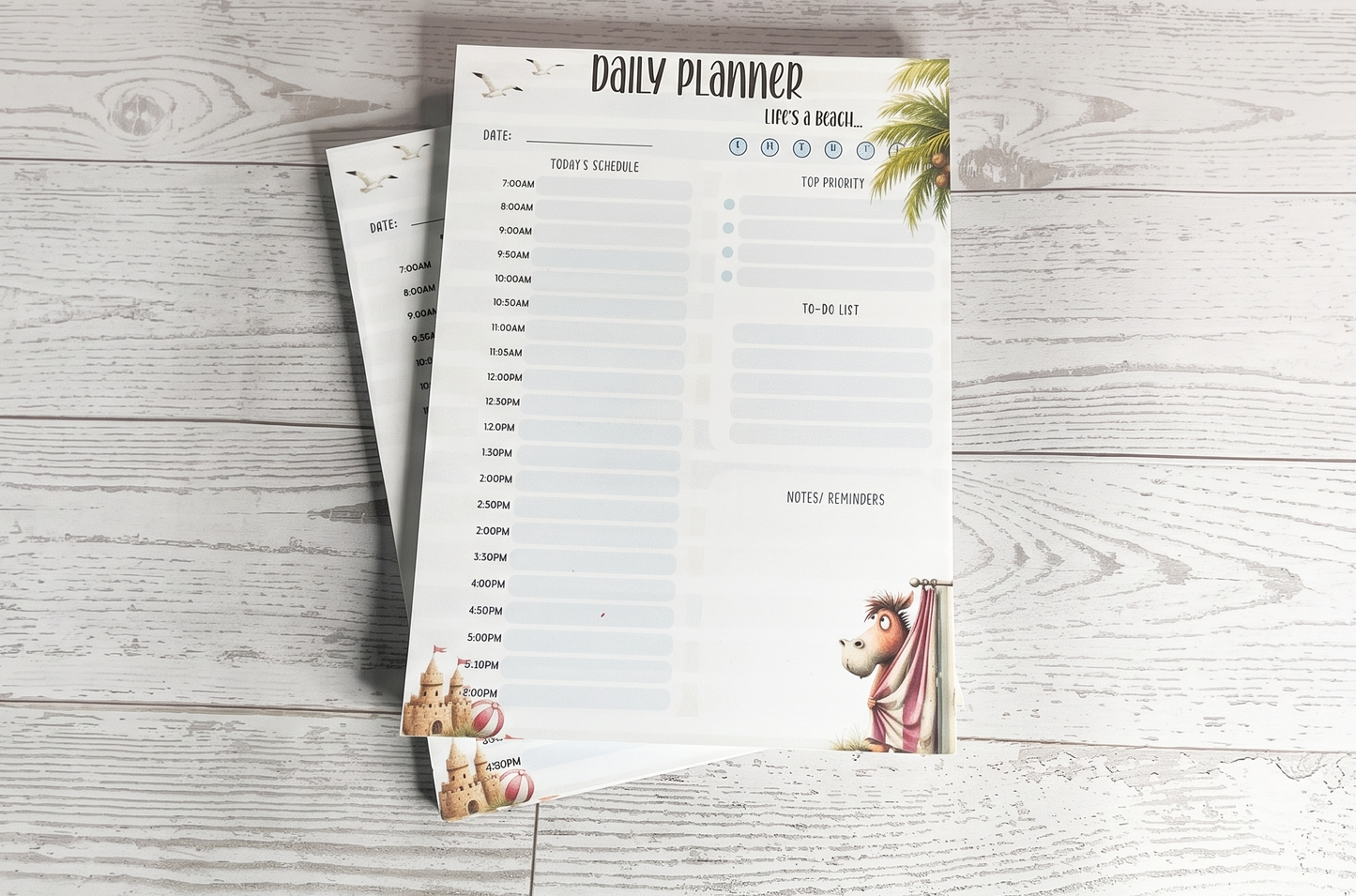 Beach Daily Planner | Coastal Daily Planner Pad | LIVIN' THE WILD LIFE