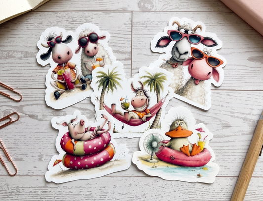 Beach Animal Stickers | Waterproof Vinyl | LIVIN' THE WILD LIFE Collection