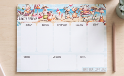Beach Weekly Planner | Coastal Weekly Planner Pad | LIVIN' THE WILD LIFE