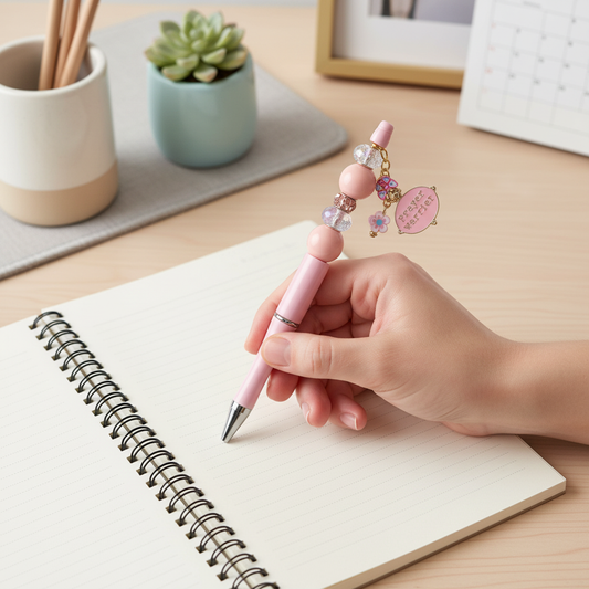 Prayer Warrior Beaded Pen | Faith Inspired Pink Pen | Christian Gift | Inspirational Pen