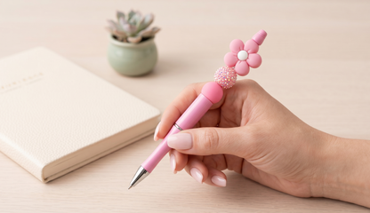 Petals & Plans Beaded Keychain – Pink Charm Keychain