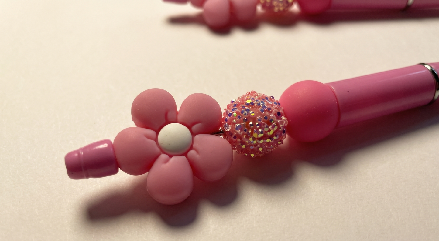 Petals & Plans Beaded Keychain – Pink Charm Keychain
