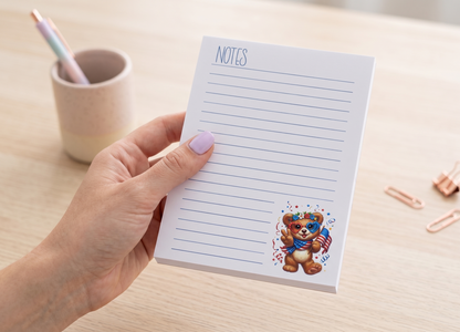 Peace, Love & Kindness Bear Notepad – Americana Writing Pad