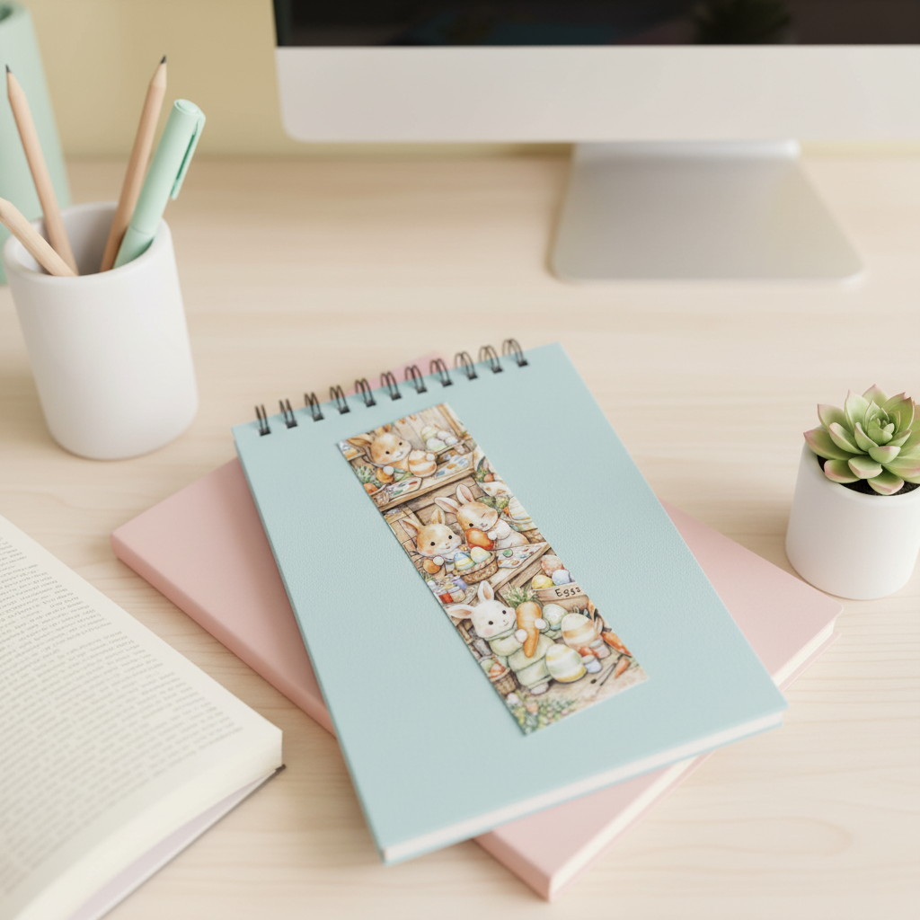 Cozy Carrot Easter Workshop Bookmark | Bunny Egg Painting Story Bookmark