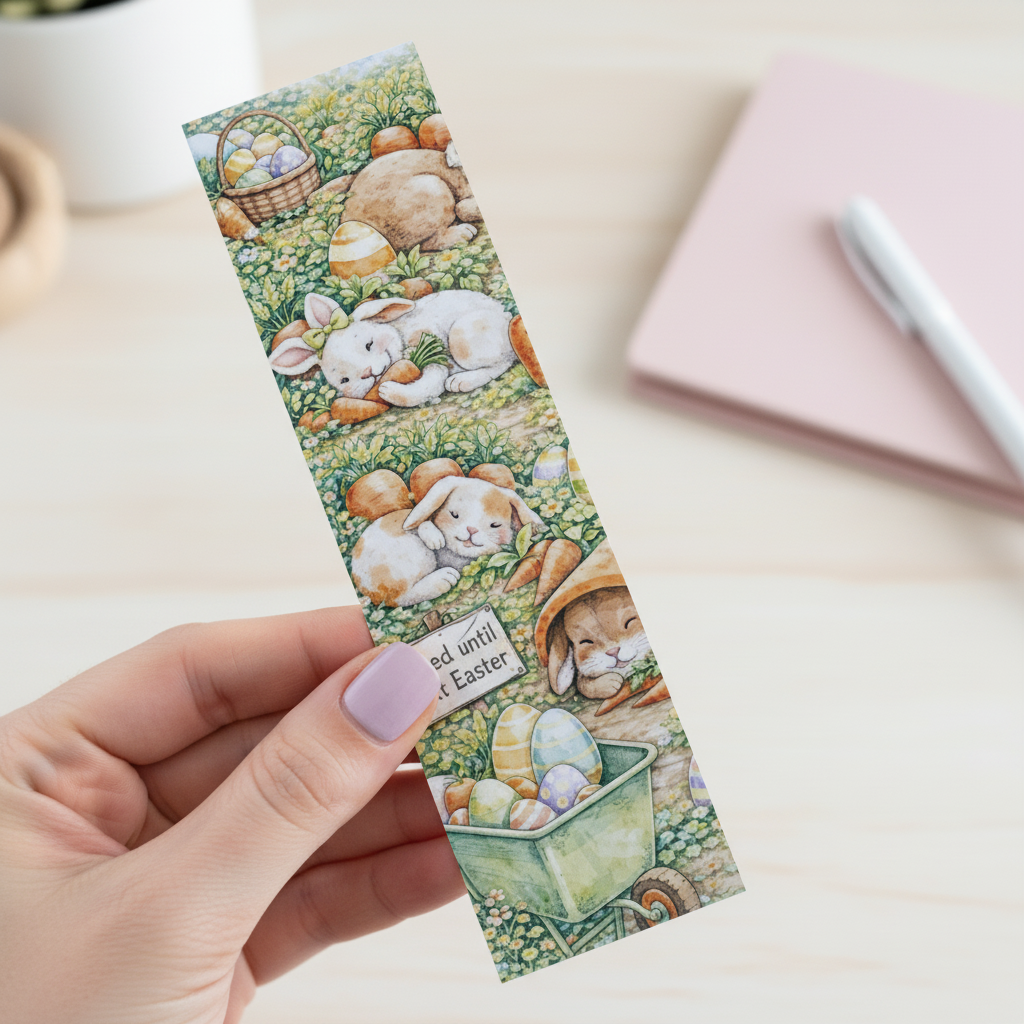 Cozy Carrot Rest Day Bookmark | Bunny Post-Easter Story Bookmark
