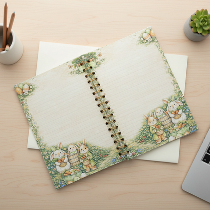 Cozy Carrot Cottage Journal | 6x9 Spiral Notebook | Bunny Garden Journal | Spring Cottagecore Writing Journal | Cute Easter Notebook Gift