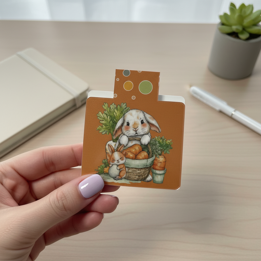 Cozy Carrot Cottage Magnetic Bookmark Set | 5 Piece Bunny & Carrot Bookmark Bundle