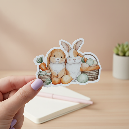 Easter Magnet Set of 5 | Bunny & Carrot Fridge Magnets | Cottagecore Spring Decor | Cute Easter Kitchen Magnets | Farmhouse Spring Gift