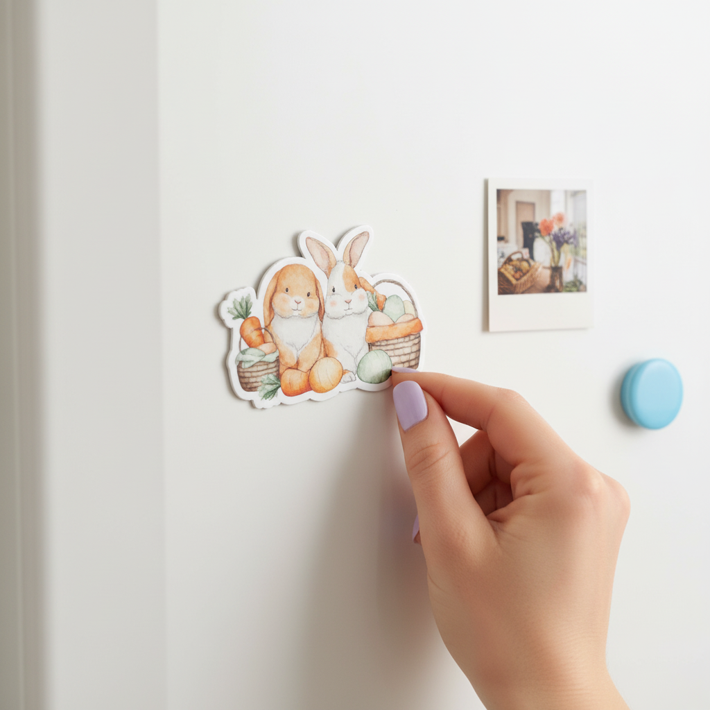 Cozy Carrot Bunny Magnet | Easter Bunny Fridge Magnet | Cottagecore Spring Decor | Cute Bunny Kitchen Magnet | Farmhouse Easter Decor